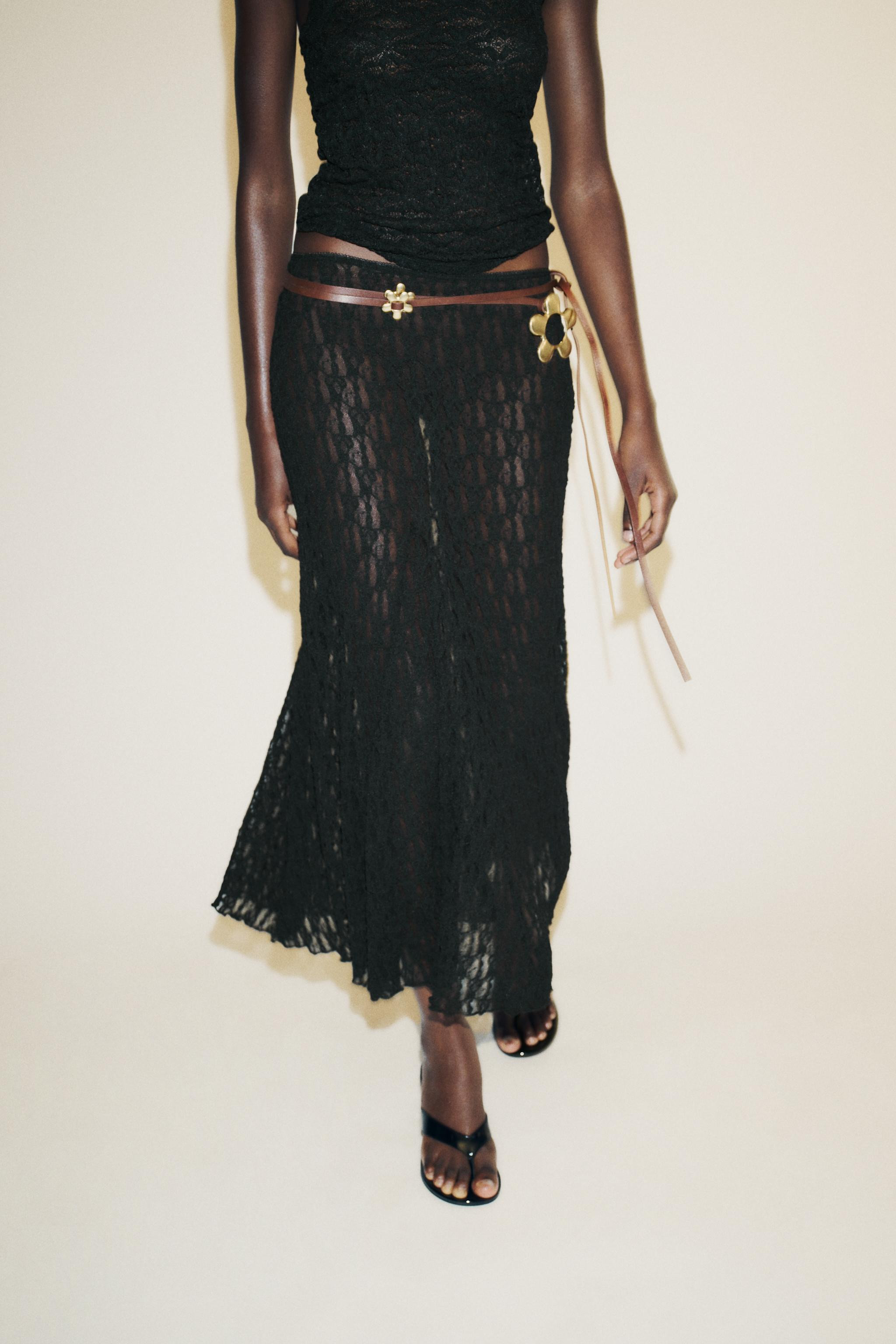 A-LINE LONG LACE SKIRT | Zara US