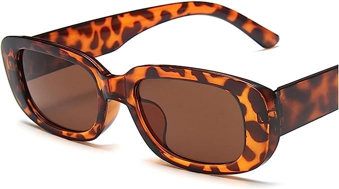 PJRYC Square Sun Glasses Travel Small Rectangle Sunglasses Men Women Vintage (Frame Color : A, Le... | Amazon (US)