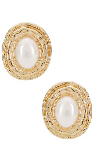 Pearl Stud Earrings in Gold | Revolve Clothing (Global)