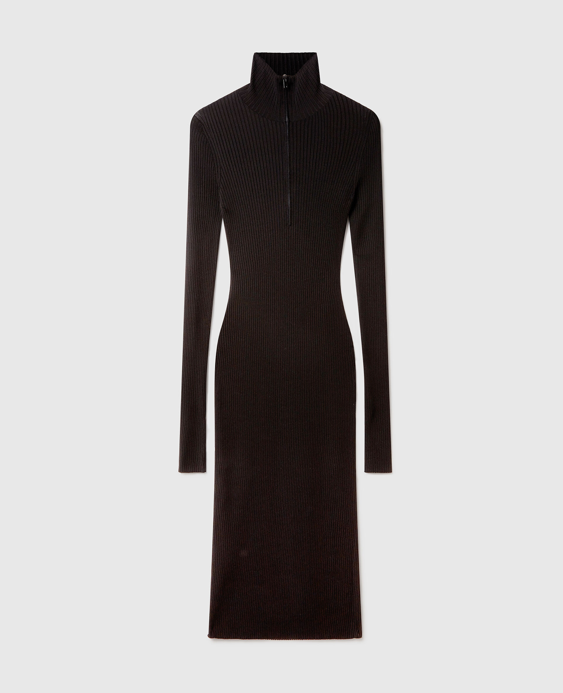 Zipper-Neck Ribbed Knit Midi Dress | Stella McCartney (Global)