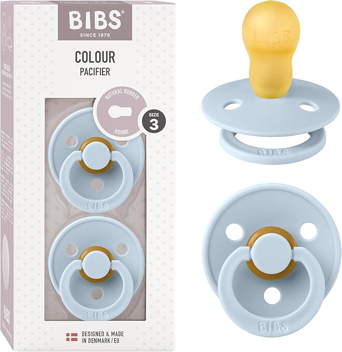 Bibs Pacifiers Color Collection, Set of 2 BPA-Free Latex Pacifiers Made in Europe, Round Nipple B... | Amazon (US)