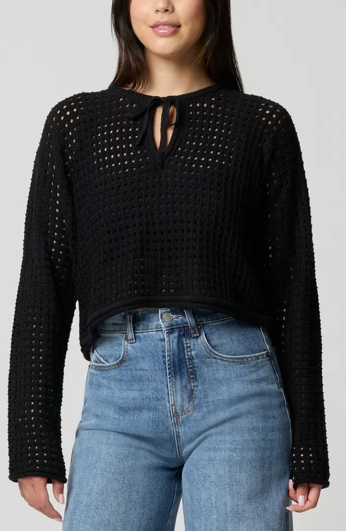Keyhole Open Knit Crop Sweater | Nordstrom