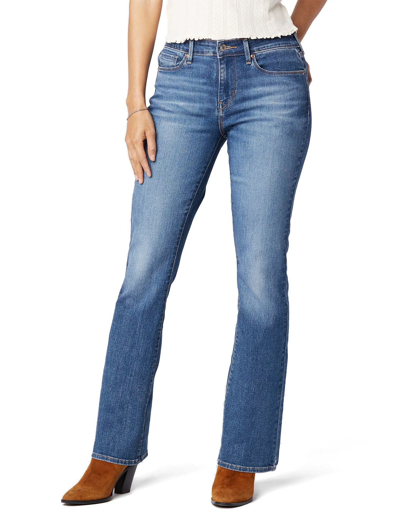 Signature by Levi Strauss & Co. Women's Mid-Rise Bootcut Jeans - Walmart.com | Walmart (US)
