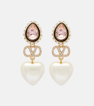 VLogo embellished drop earrings