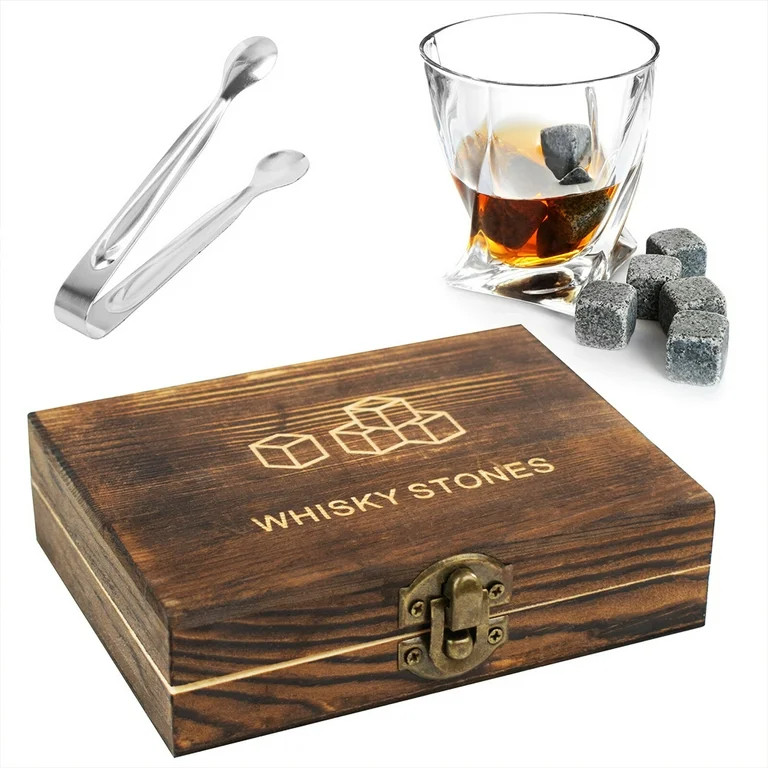 Everso Whiskey Stones Gift Set Granite Chilling Stones Whiskey Rocks Reusable Ice Cubes Best Drin... | Walmart (US)