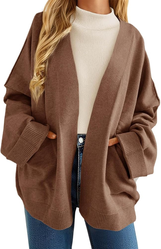 Cicy Bell Womens Oversized Cardigans Long Sleeve Open Front Shawl Sweaters Knit Fall Outerwear wi... | Amazon (US)