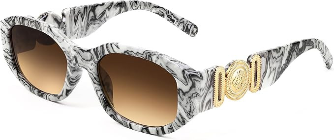 FEISEDY Retro Trendy Rectangle Sunglasses Women Men Vintage 90s Small Narrow Square Sunglasses B2... | Amazon (US)