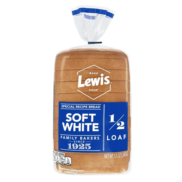 Lewis Bake Shop Soft White Half Loaf Bread, 1/2 Loaf, 12 oz | Walmart (US)