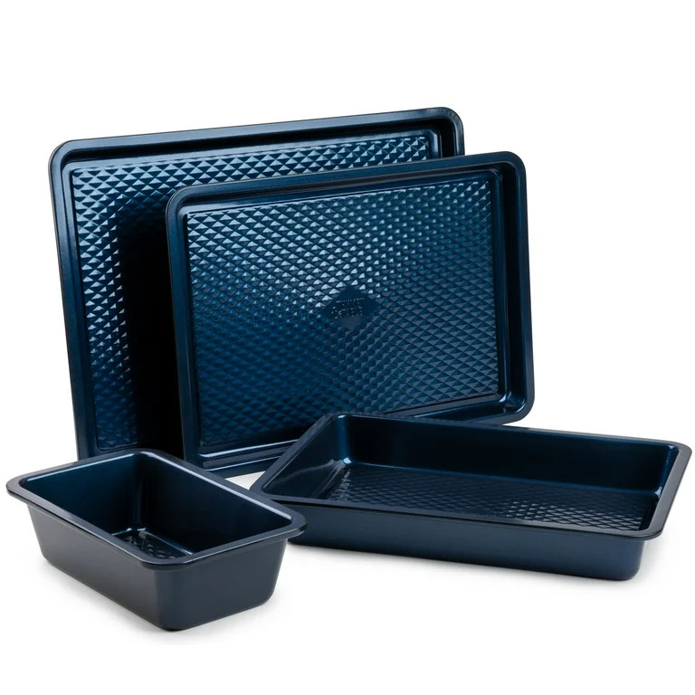 Thyme & Table Non-Stick Aluminized Steel Baking 4pc Set, Navy | Walmart (US)