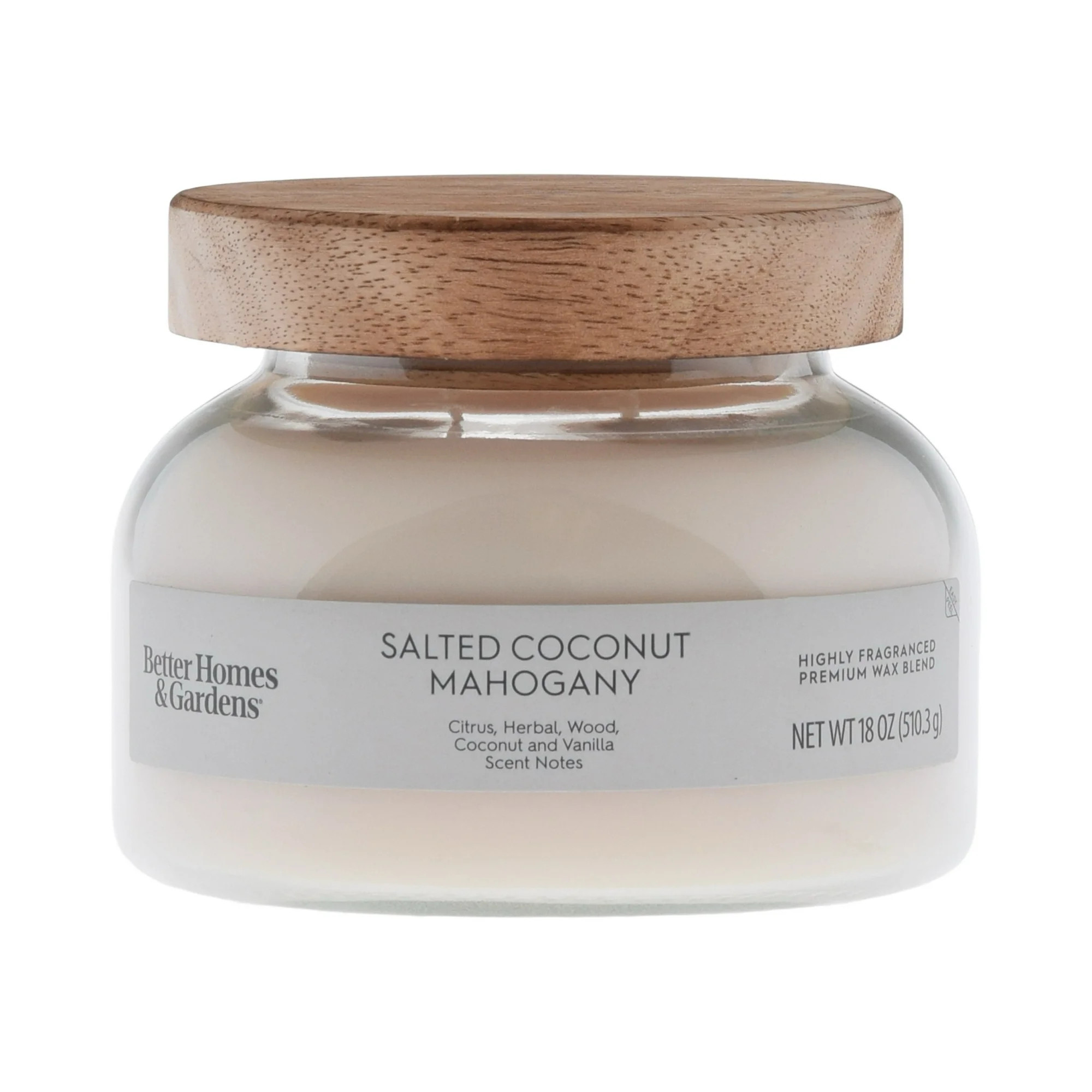 Better Homes & Gardens Salted Coconut & Mahogany Scented 2-Wick 18oz (510.3 g) Ombre Jar Candle | Walmart (US)