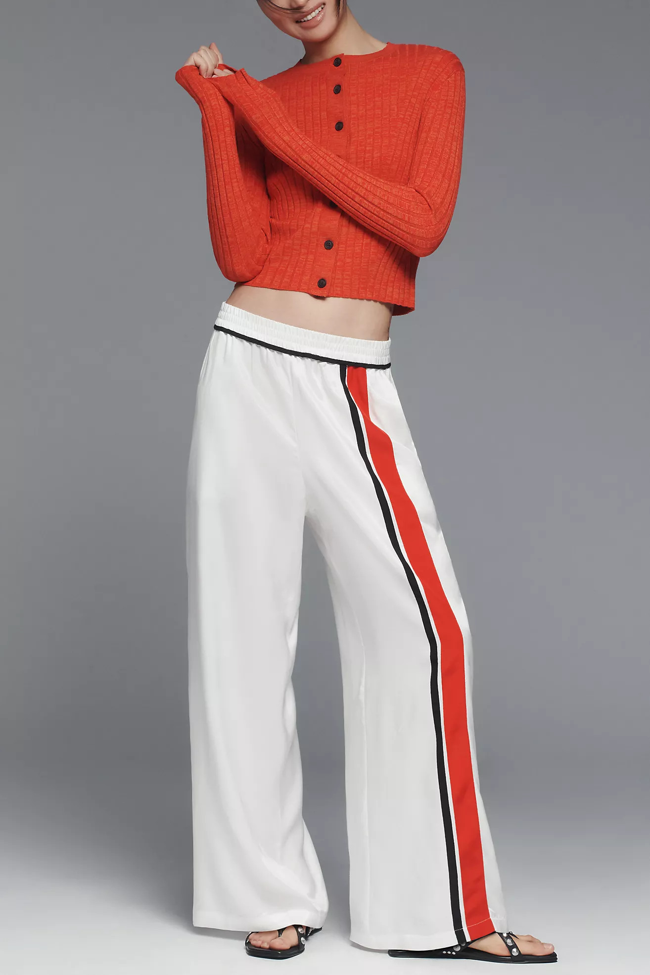 Maeve Low-Slung Striped Track Pants | Anthropologie (US)