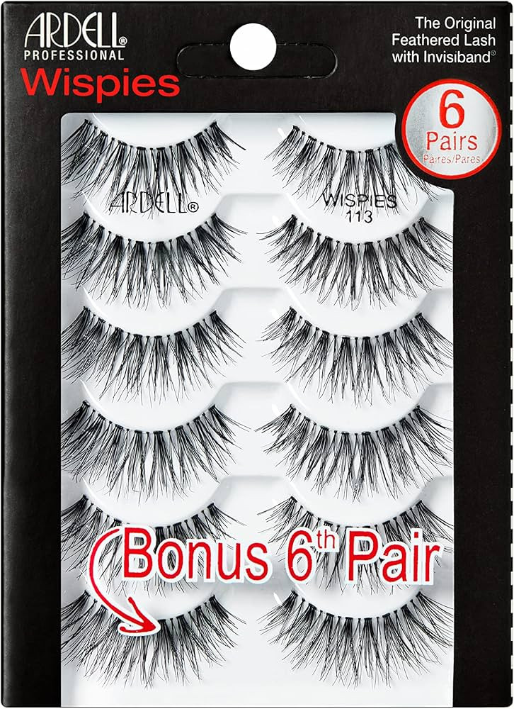 Ardell Wispies 113 Black, 6 Pairs x 1 Pack | Amazon (US)