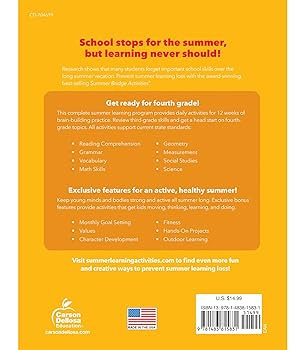 Summer Bridge Activities 4th Grade Workbook, Math, Reading Comprehension, Writing, Science, Socia... | Amazon (US)