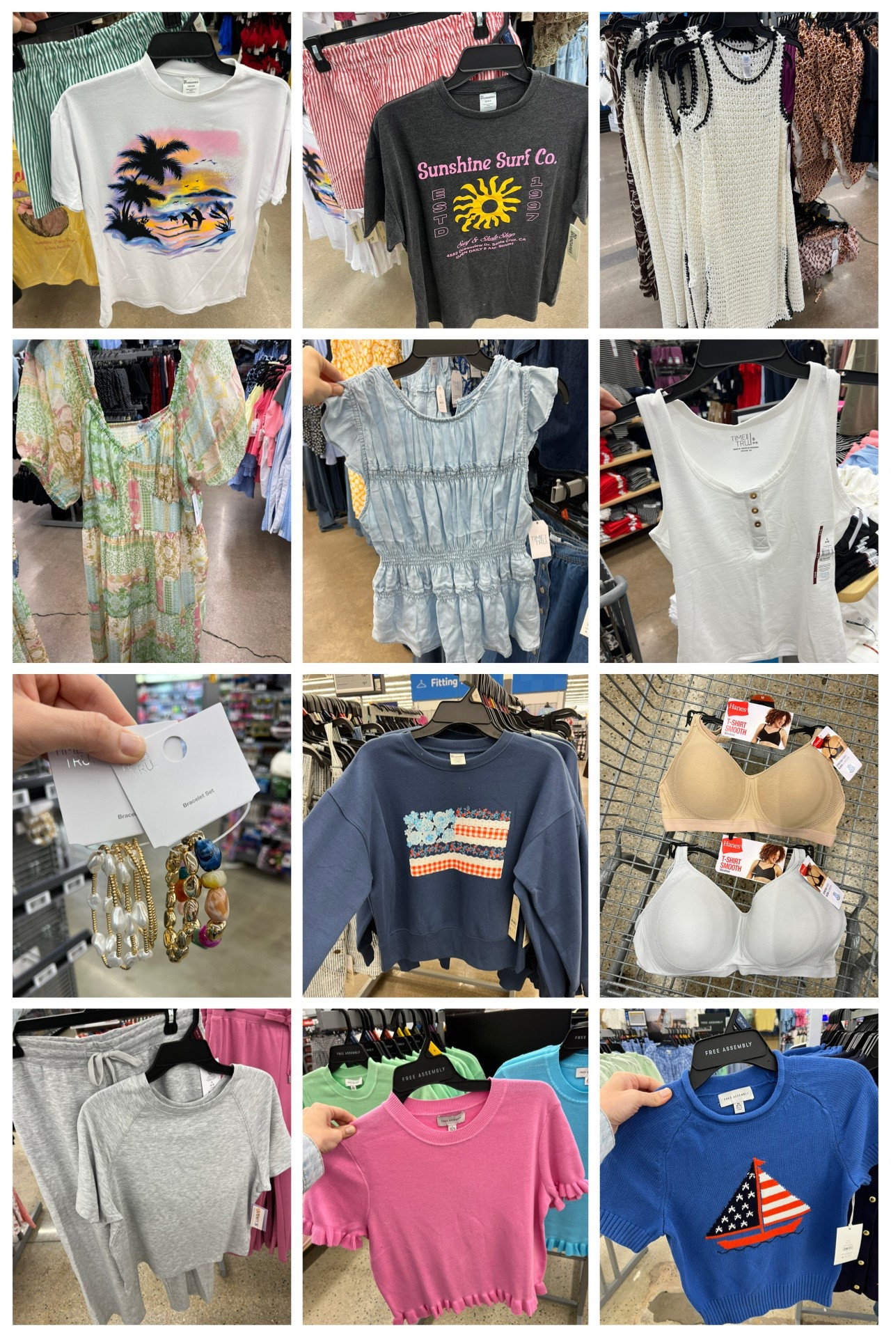 Don’t sleep on these Walmart new arrivals! $10 graphic tees, $9 shorts, patriotic sweatshirt, stretchy bracelet sets, Henley tanks and more. #walmartfashion