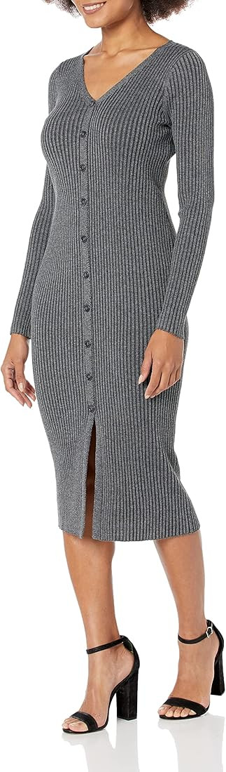 Taylor Dresses Women's Taylor Ribbed Sweater Dress with Button Front | Amazon (US)
