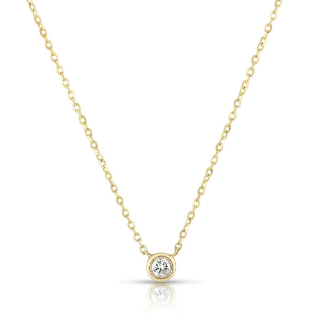 Bezel Set Diamond Solitaire Necklace | Alexandra Beth
