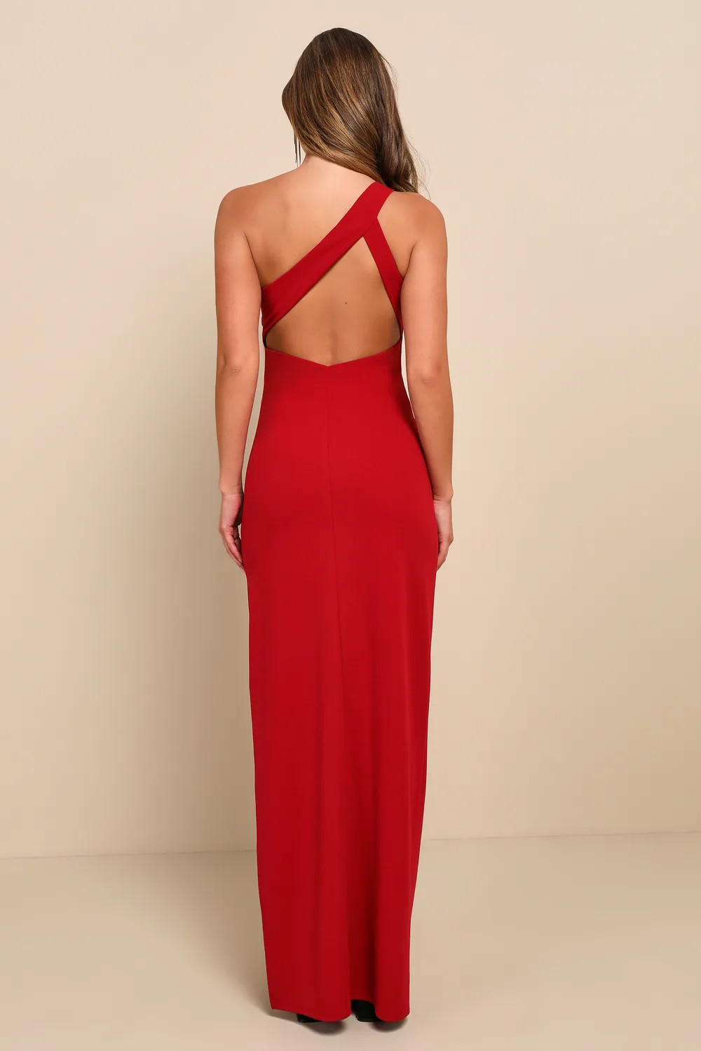 Loveliest Arrival Red Backless One-Shoulder Maxi Dress | Lulus (US)