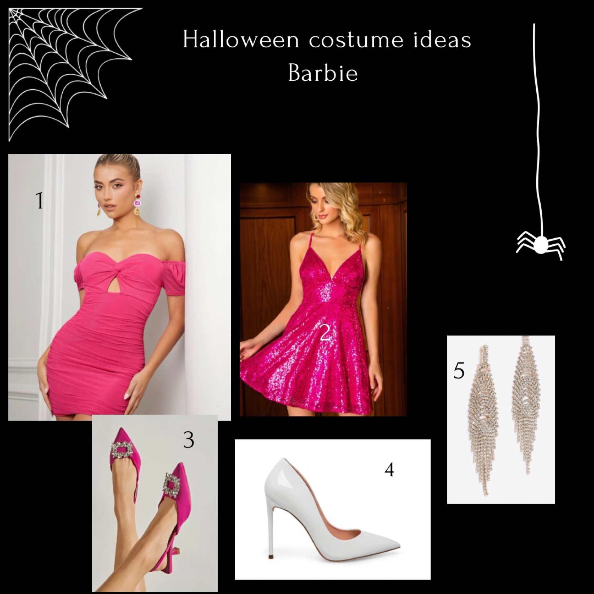 HALLOWEEN COSTUME IDEAS 
Barbie 
1. Dress - option 1 - SHEIN 
2. Dress - option 2 - SHEIN 
3. Shoes - option 1 - SHEIN 
4. Shoes - option 2 - Steve Madden 
5. Earrings - Ardene 


#LTKHalloween #LTKSeasonal