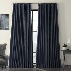 HPD Half Price Drapes BOCH-LN1853-108-DW Faux Linen Extra Wide Blackout Room Darkening Curtain (1... | Amazon (US)