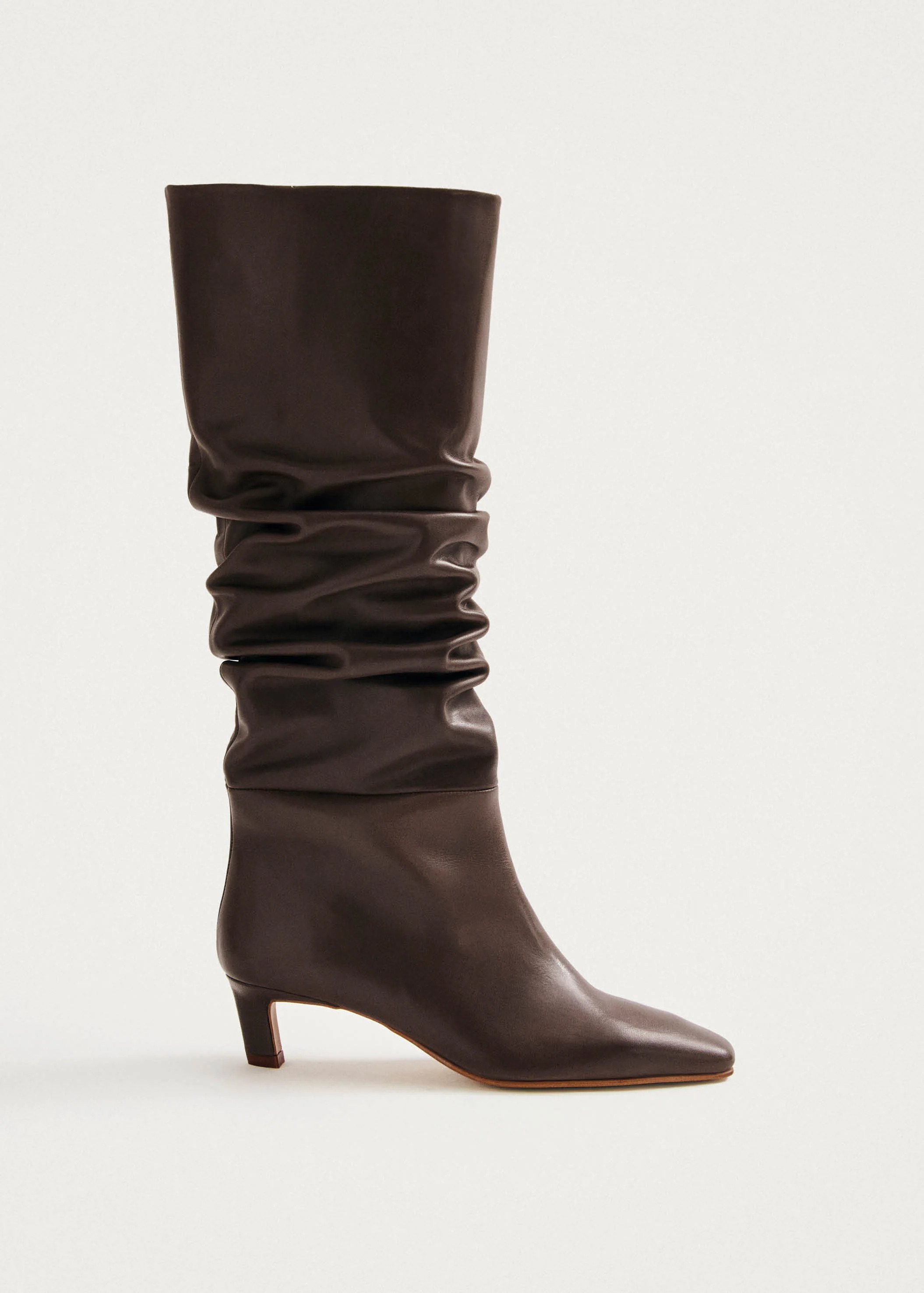 Kalila Brown Leather Boots | ALOHAS (Global)