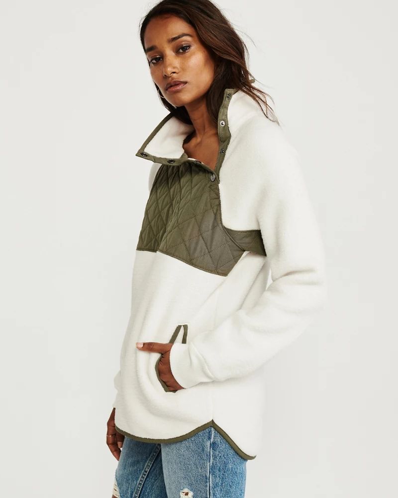 Asymmetrical Snap-Up Fleece | Abercrombie & Fitch US & UK