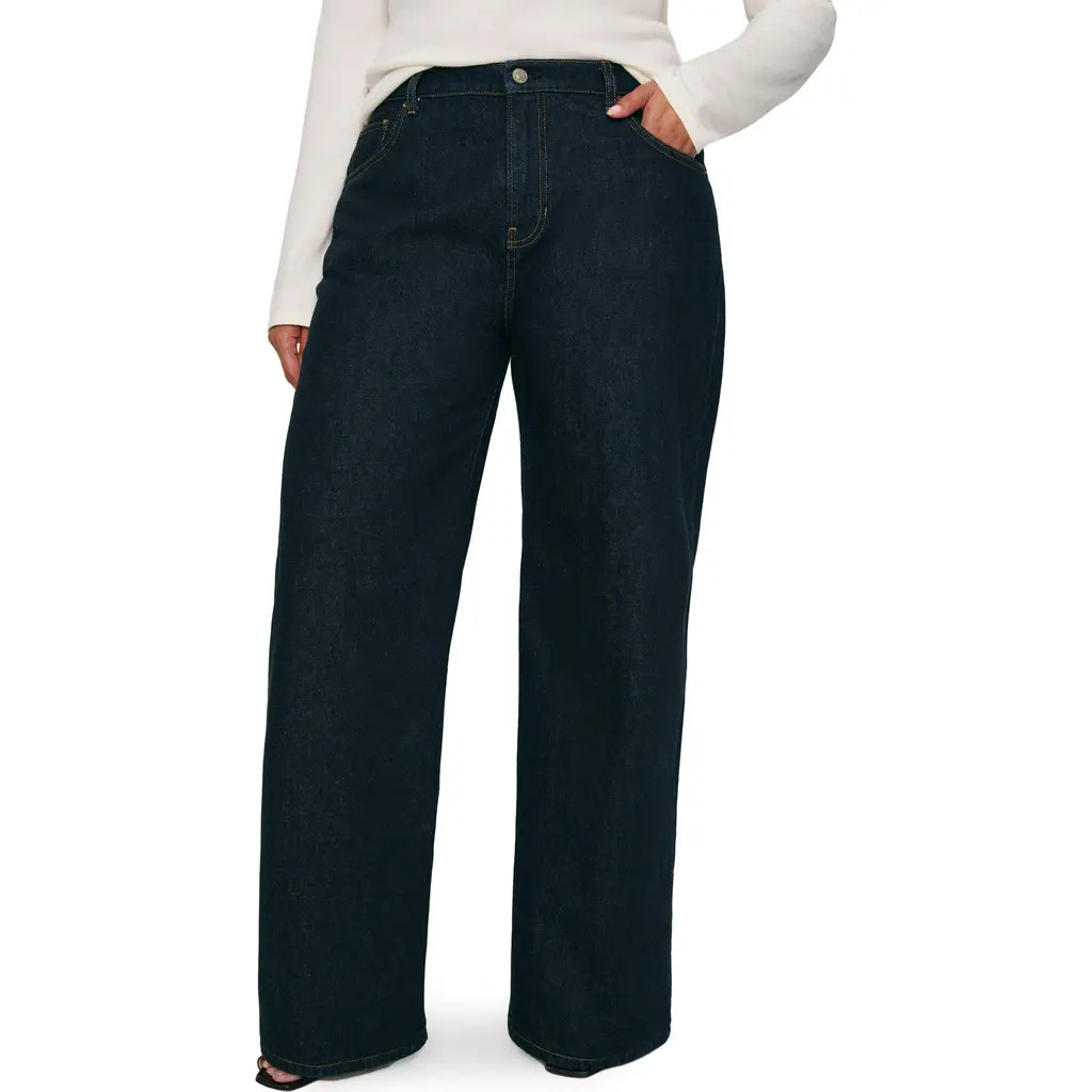 Reformation Cary Studded High Waist Slouchy Wide Leg Jeans in Ondine at Nordstrom, Size 28 | Nordstrom