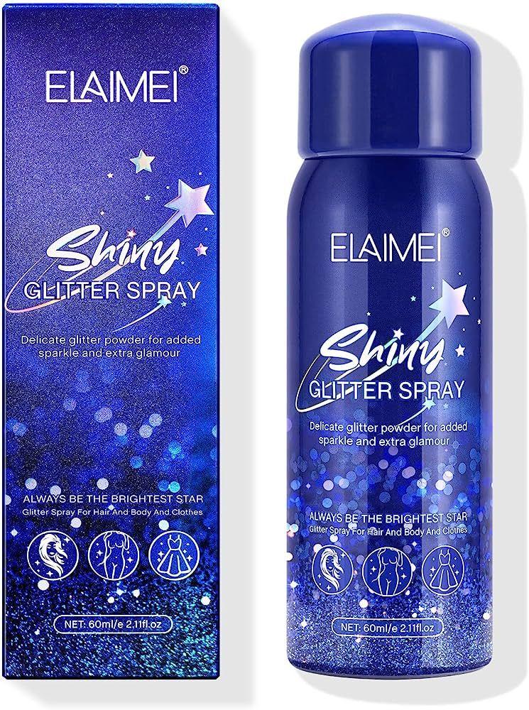 MASAIGGE Shiny Body Glitter Spray, Temporary Shimmery Spray for Skin Face Hair Clothing, Quick-Dr... | Amazon (US)