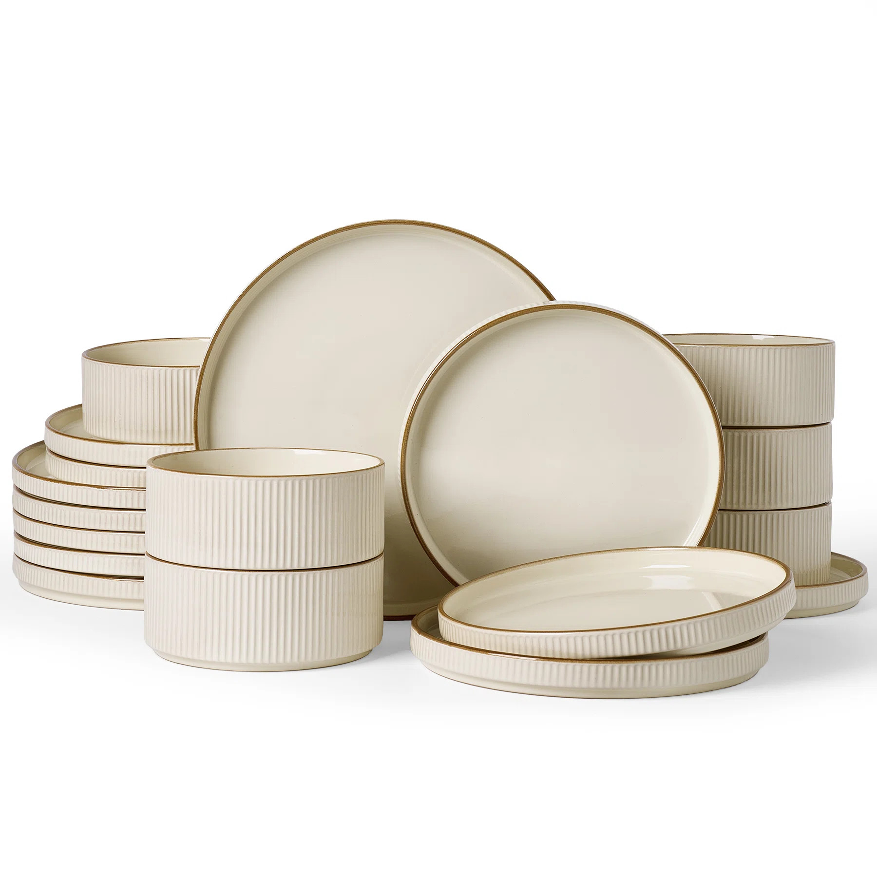 Azal Stoneware Dinnerware Sets, 18 Piece Dish Set | Wayfair North America