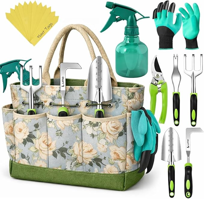 Heavy Duty Garden Tools Floral Set - Rust Proof, Non-Slip, Durable Gardening Supplies - Ergonomic... | Amazon (US)