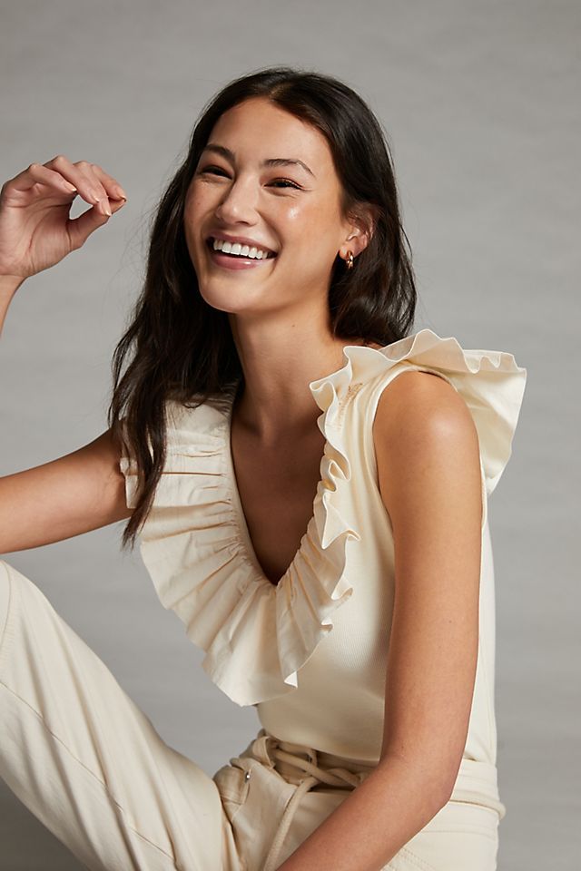 Maeve Tina Ruffled Tank | Anthropologie (US)