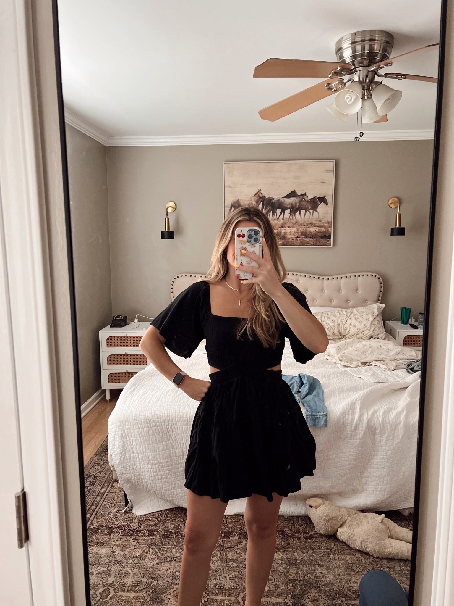 Cute cutout dress! I wear biker shorts underneath because it is a little short but so cute!! Flowy sleeves and cute for concerts, date night, basic black dress that’s dressed up a little! Size small TTS 

#LTKStyleTip #LTKFindsUnder50