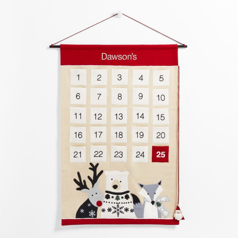 Winter Friends Large Fabric Advent Calendar | Crate & Barrel | Crate & Barrel