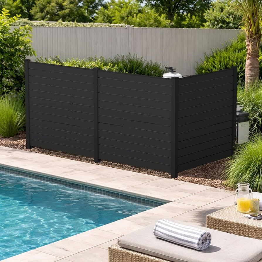 Kozyard 50" W x 48" H Outdoor Privacy Screen with Aluminum Posts, Air Conditioner Fence Panels, P... | Amazon (US)