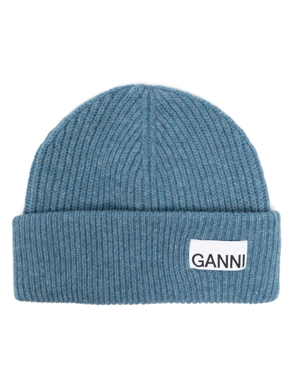 GANNI logo-patch Beanie | Blue | FARFETCH | Farfetch Global