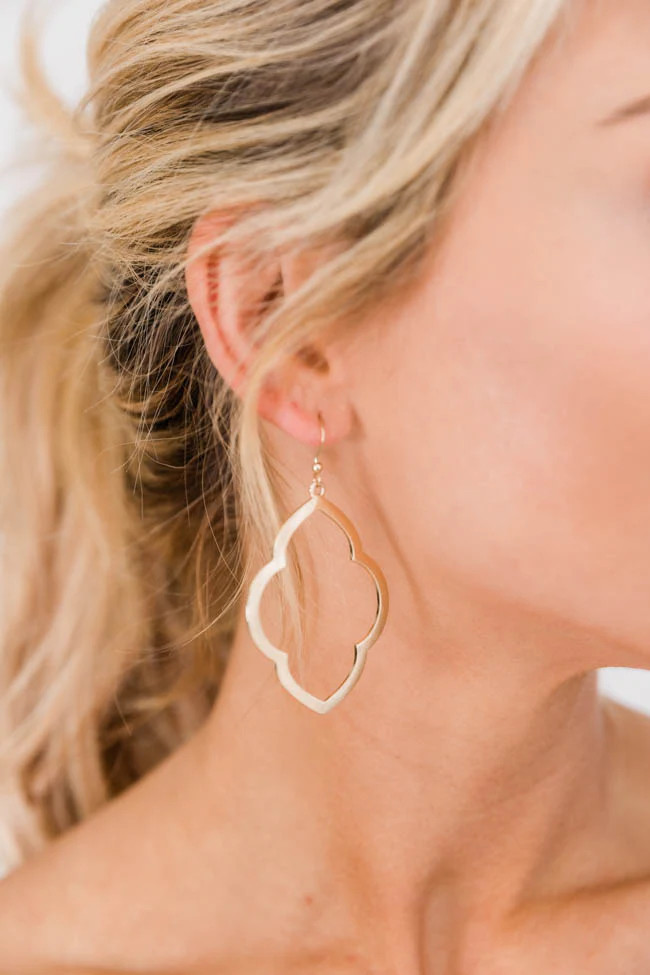 Shine Through The Clouds Gold Oval Earrings | The Pink Lily Boutique