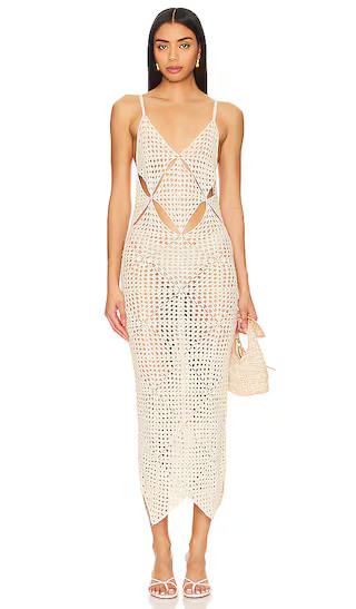 Odella Crochet Dress in Champagne | Revolve Clothing (Global)