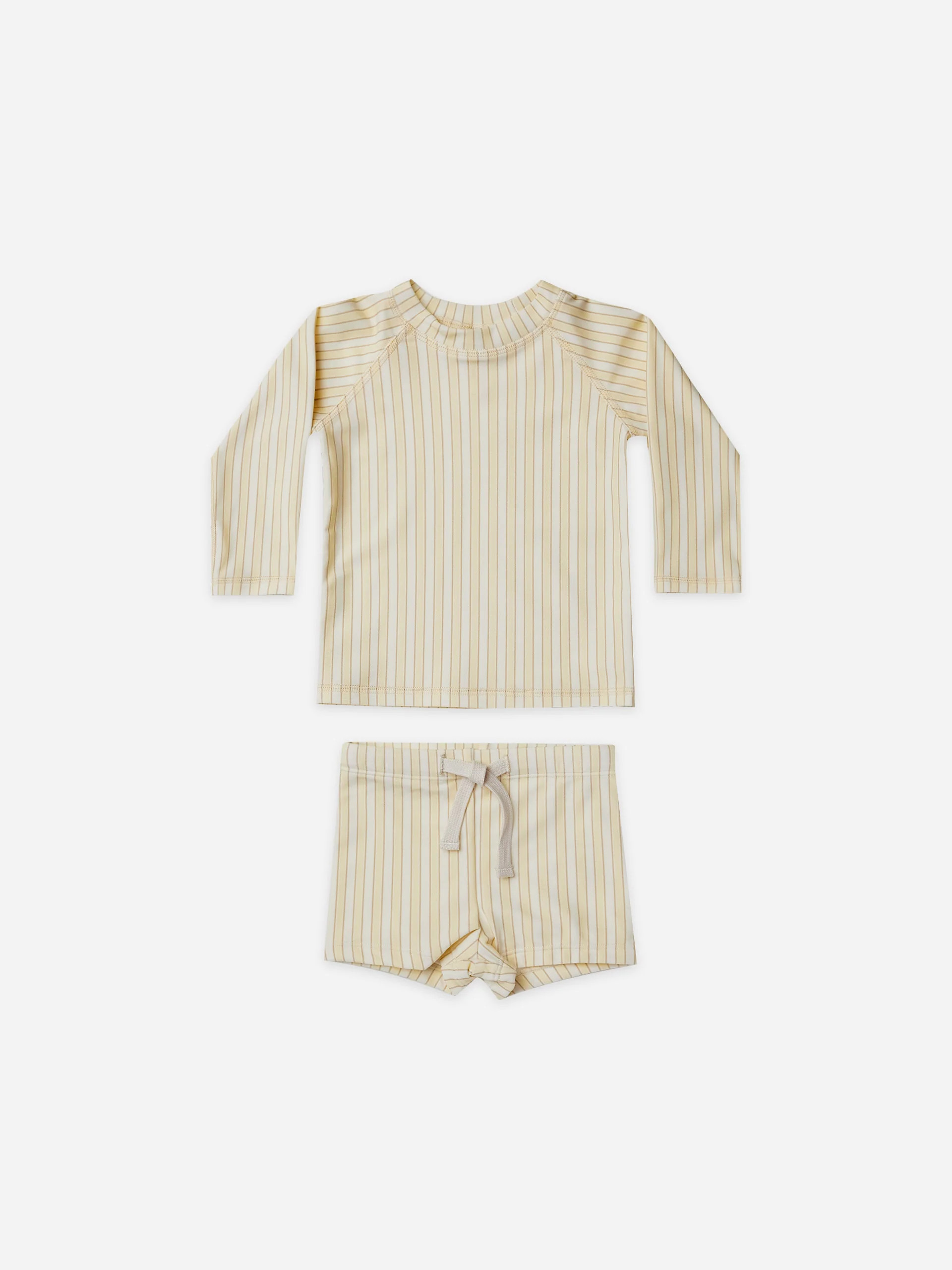 boys rashguard + short set | vintage stripe | Quincy Mae