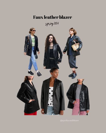 Faux leather blazer for spring 

#LTKstyletip #LTKSeasonal #LTKeurope