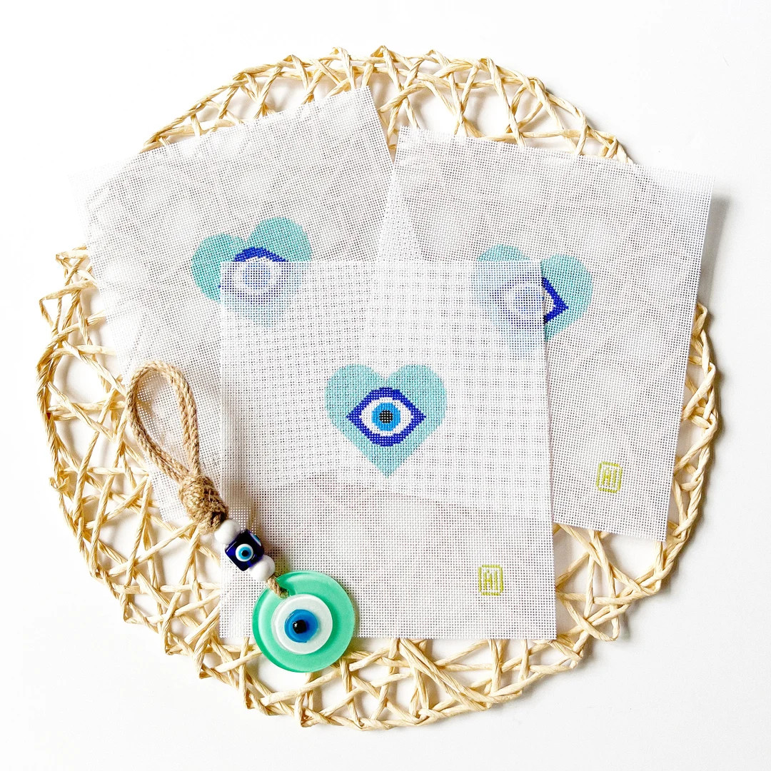 Heart Evil Eye Needlepoint Canvas | Etsy (US)