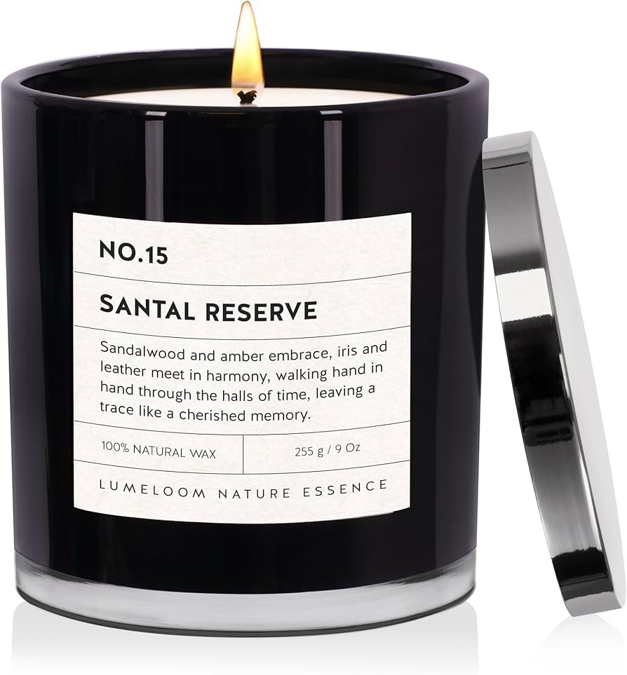 Santal Reserve Luxury Scented Candles, 9oz Soy Wax Candles for Home Scented, Sandalwood, Amber, I... | Amazon (US)