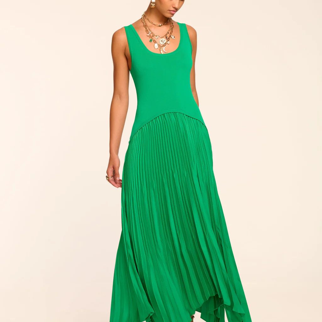 Davinia Knit Combo Pleated Maxi Dress | Ramy Brook