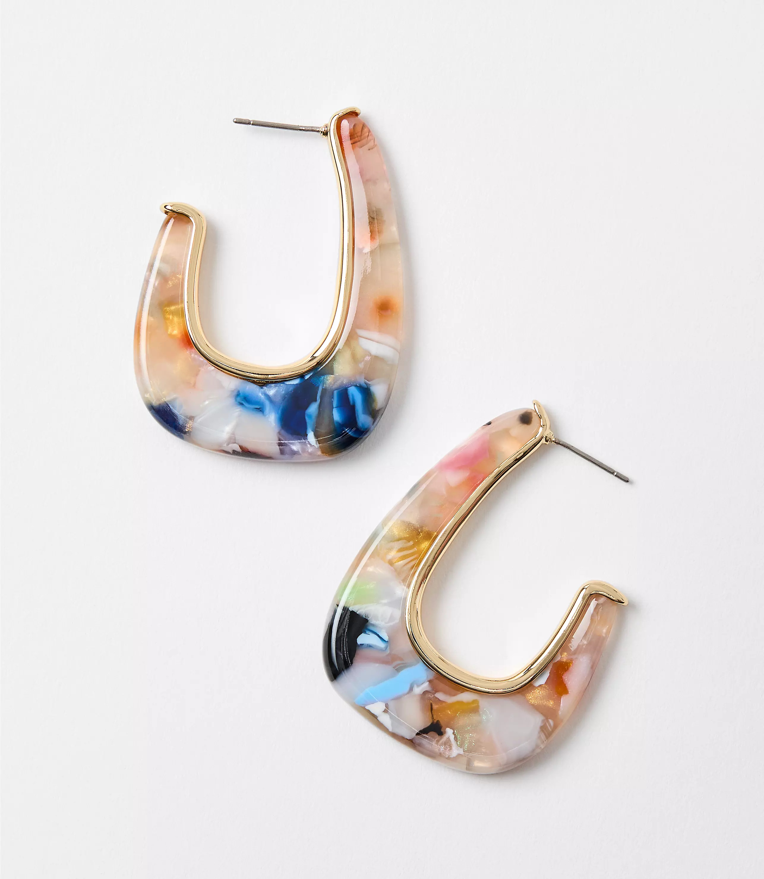 Multicolored Tortoiseshell Print Hoop Earrings | LOFT