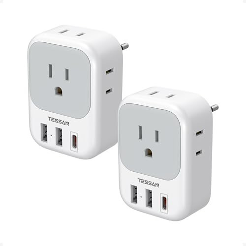 TESSAN 2 Pack European Travel Plug Adapter, Europe Power Converter | Amazon (US)