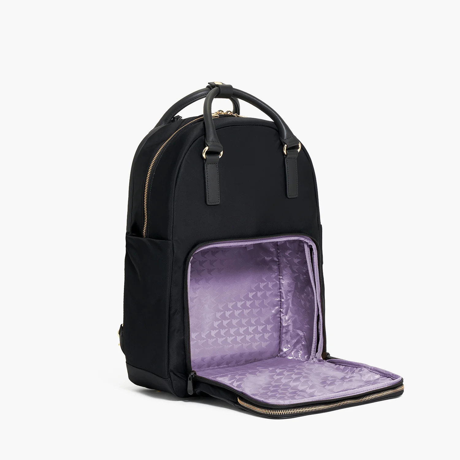 Lo & Sons Rowledge 2 Womens Backpack - Black/Gold/Lavender | Lo & Sons