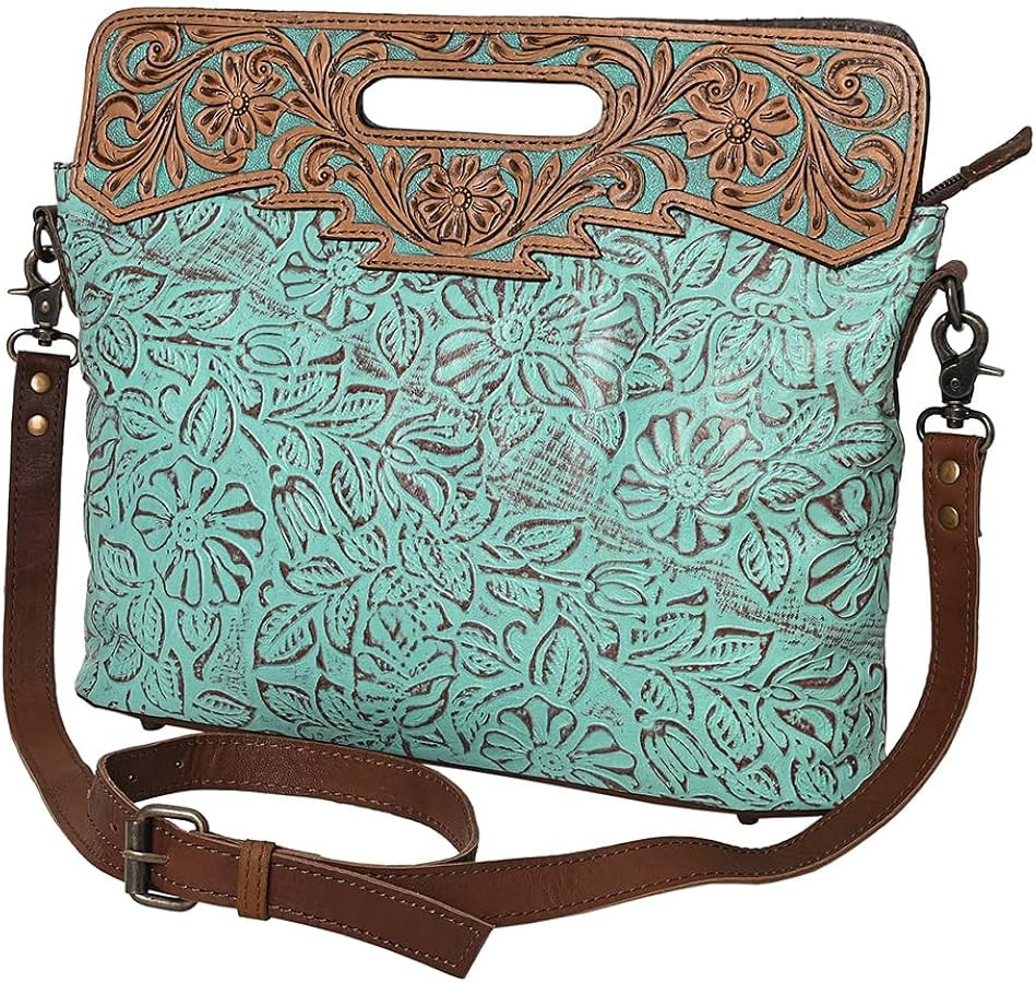 Bags OHG170 Clutch Hand Tooled Embossed Genuine Leather Women Bag Western Handbag Purse | Amazon (US)