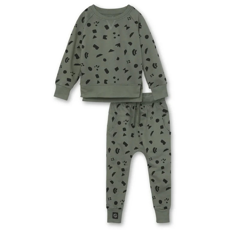 Little Star Organic Toddler 2Pc Sweatshirt & Harem Pants Set, Size 12M-5T | Walmart (US)