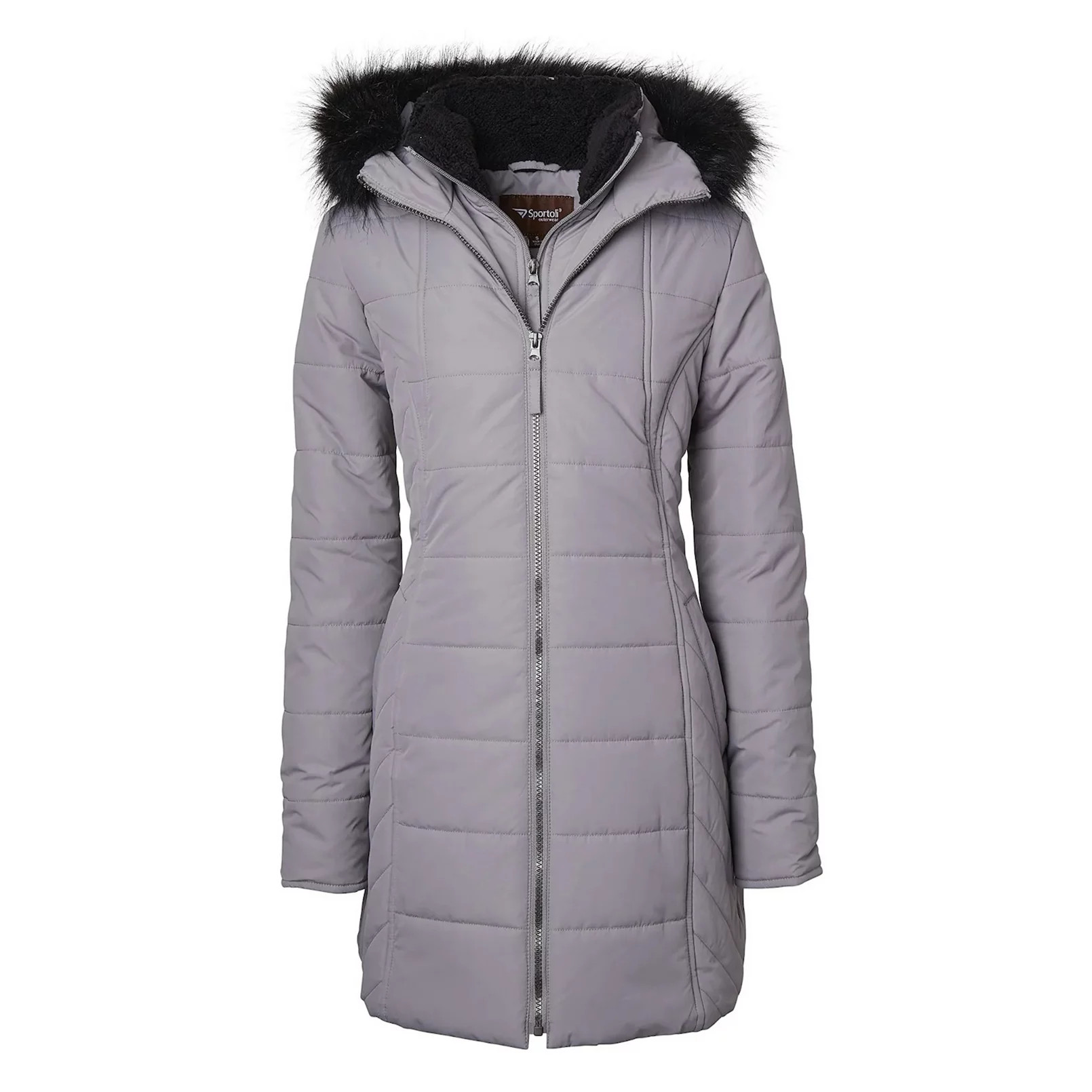 Women Quilted Down Alternative Winter Puffer Jacket Coat Faux Fur Trim Hood | Kohl's