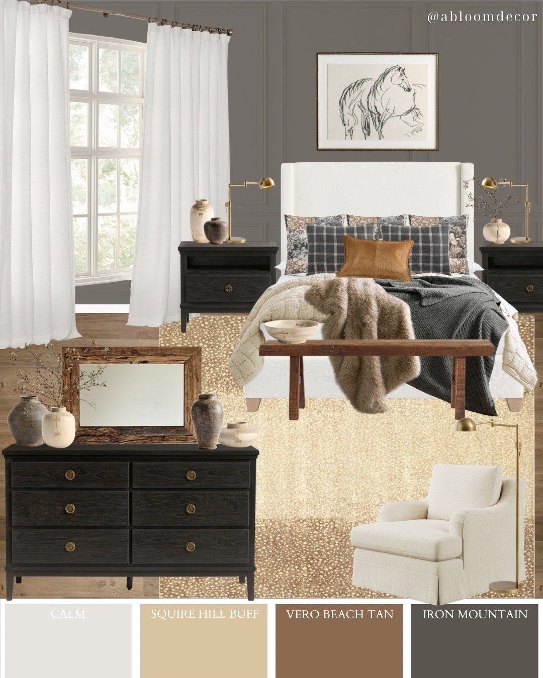 Tan and Charcoal Equestrian Master Bedroom Design

#LTKHome