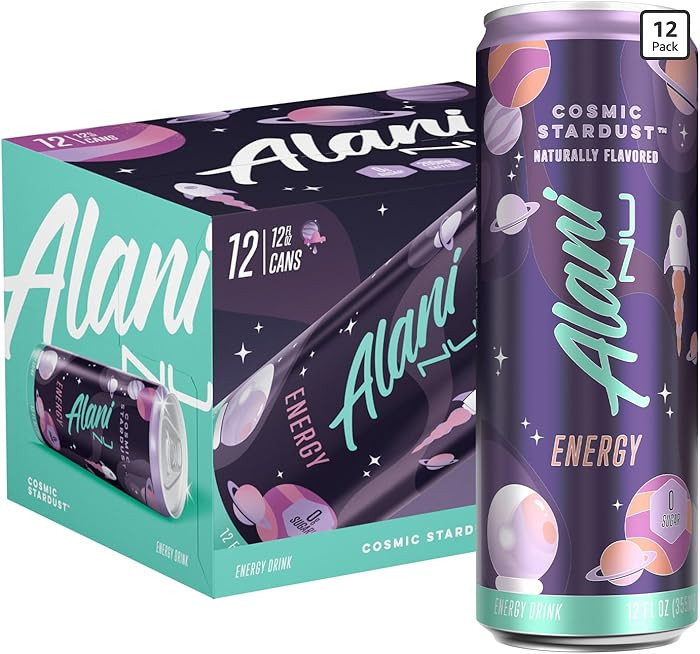 Alani Nu COSMIC STARDUST, Sugar Free, Low Calorie Energy Drinks, 200mg Caffeine, Biotin, B Vitami... | Amazon (US)