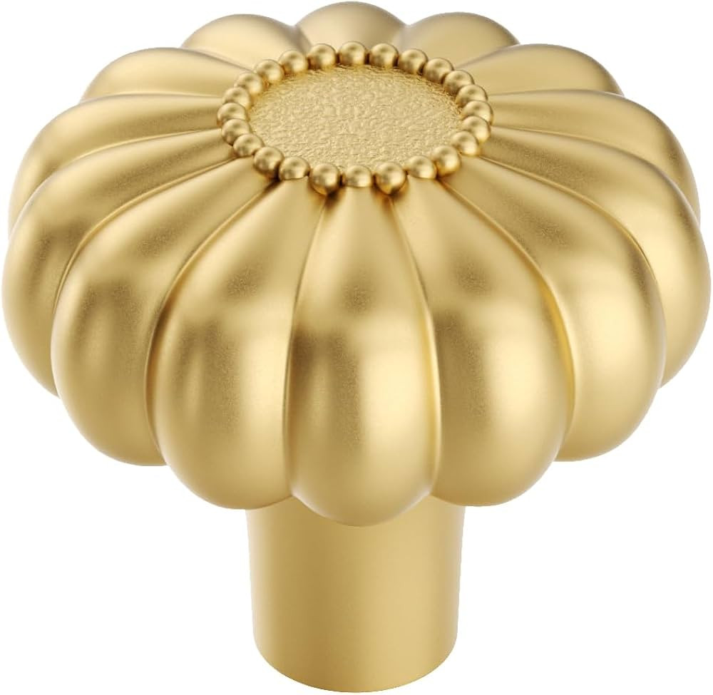 Haliwu 8 Pack Gold Cabinet Knobs Dresser Drawer Knobs Brushed Brass Kitchen Cabinet Pulls Decorat... | Amazon (US)